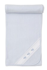 Kissy Kissy Blanket Lt Blue Stripe w/Dog Applique