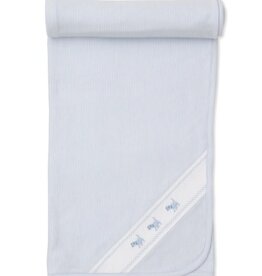 Kissy Kissy Blanket Lt Blue Stripe w/Dog Applique