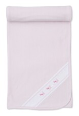 Kissy Kissy Blanket Pink Stripe w/Dog Applique