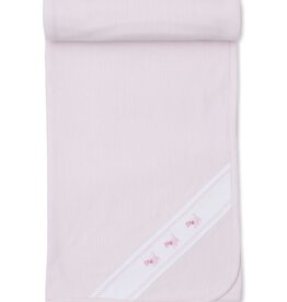 Kissy Kissy Blanket Pink Stripe w/Dog Applique