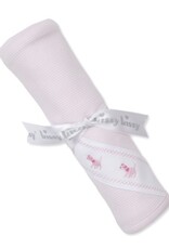 Kissy Kissy Blanket Pink Stripe w/Dog Applique