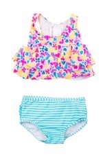 RuffleButts Flounce Bikini Vibrant Neon
