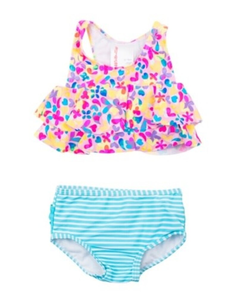 RuffleButts Flounce Bikini Vibrant Neon