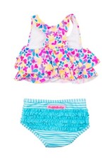 RuffleButts Flounce Bikini Vibrant Neon