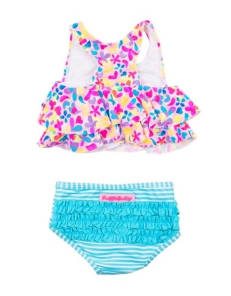 RuffleButts Flounce Bikini Vibrant Neon