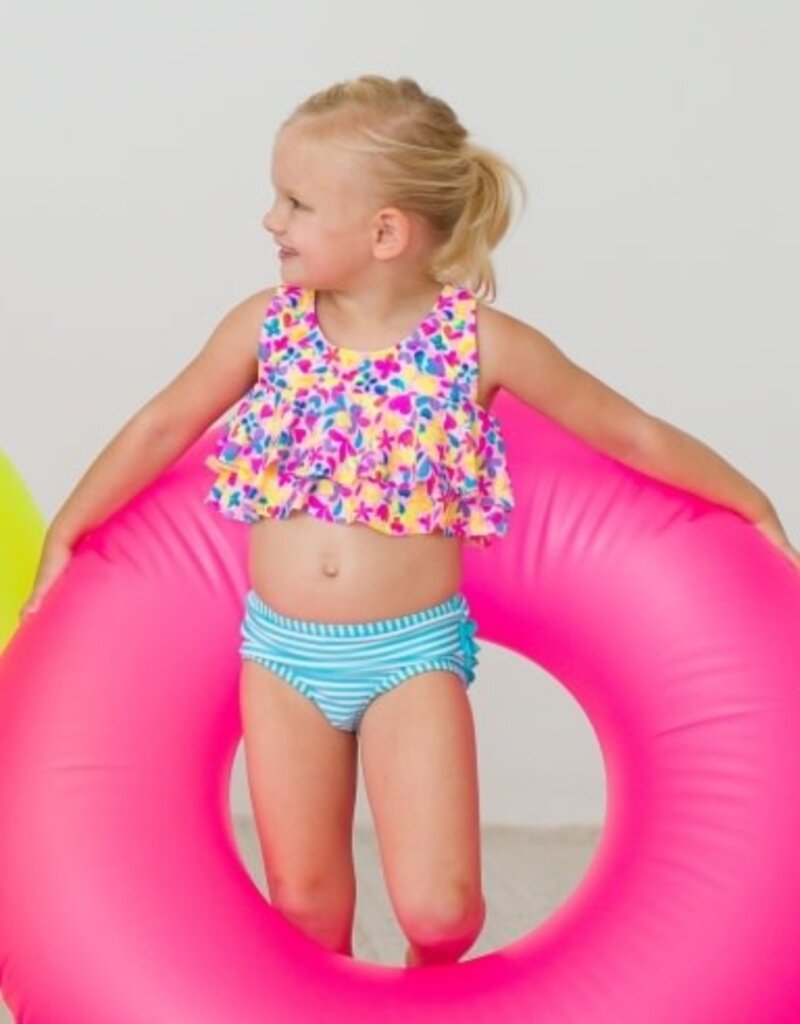 RuffleButts Flounce Bikini Vibrant Neon