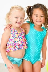 RuffleButts Flounce Bikini Vibrant Neon