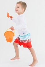 RuffleButts Long Sleeve Rash Guard White