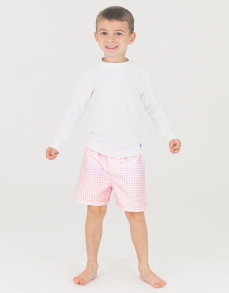 RuffleButts Long Sleeve Rash Guard White