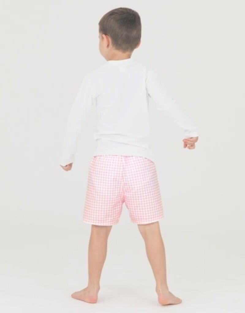 RuffleButts Long Sleeve Rash Guard White