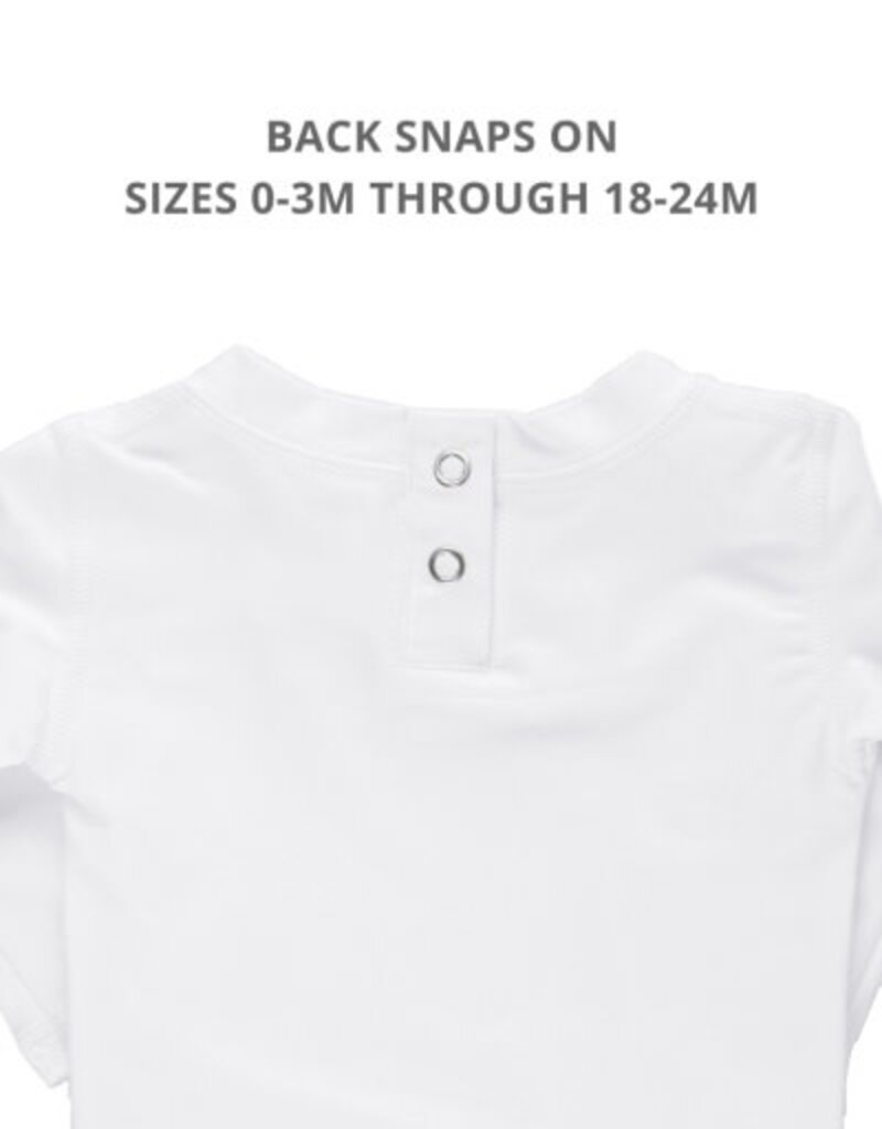 RuffleButts Long Sleeve Rash Guard White