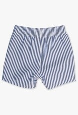RuffleButts Swim Trunks Blue Seersucker