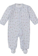 Kissy Kissy Ribbon Stripe Bouquets Footie w/Zip Blue