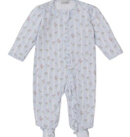 Kissy Kissy Ribbon Stripe Bouquets Footie w/Zip Blue