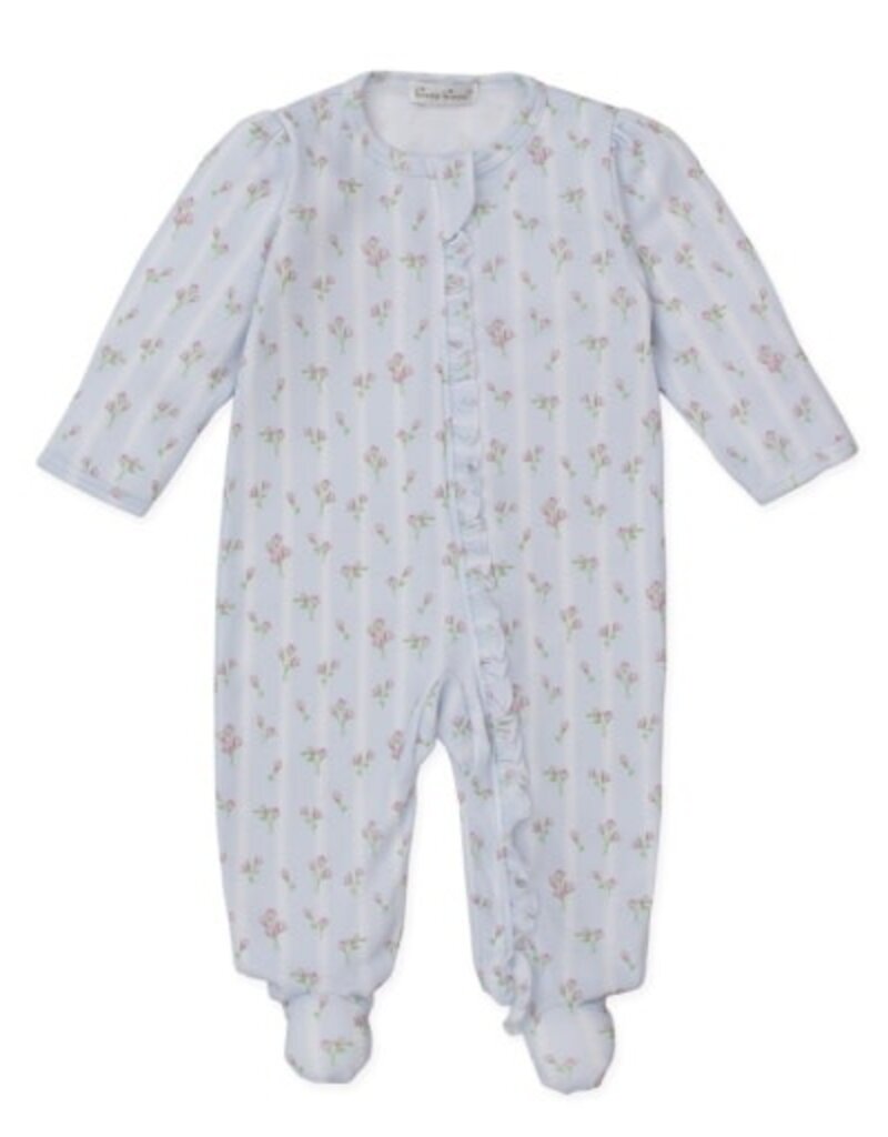 Kissy Kissy Ribbon Stripe Bouquets Footie w/Zip Blue