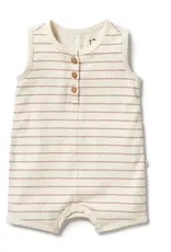wilson + frenchy Squiggle Organic Henley Growsuit