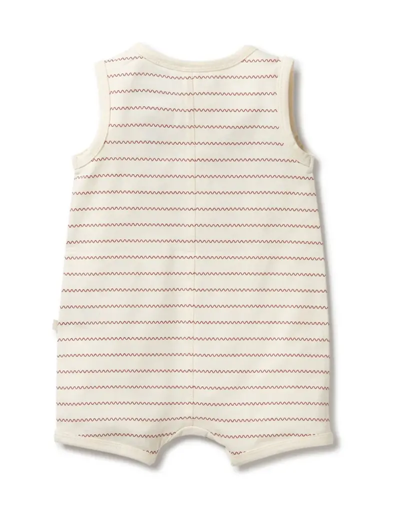 wilson + frenchy Squiggle Organic Henley Growsuit