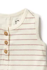 wilson + frenchy Squiggle Organic Henley Growsuit