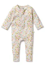 wilson + frenchy Ava Floral Organic Zipsuit w/Feet