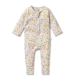wilson + frenchy SALE Ava Floral Organic Zipsuit w/Feet