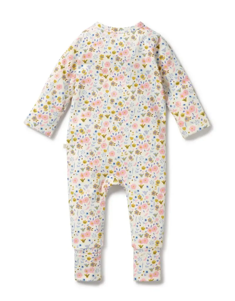 wilson + frenchy Ava Floral Organic Zipsuit w/Feet