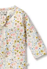 wilson + frenchy Ava Floral Organic Zipsuit w/Feet