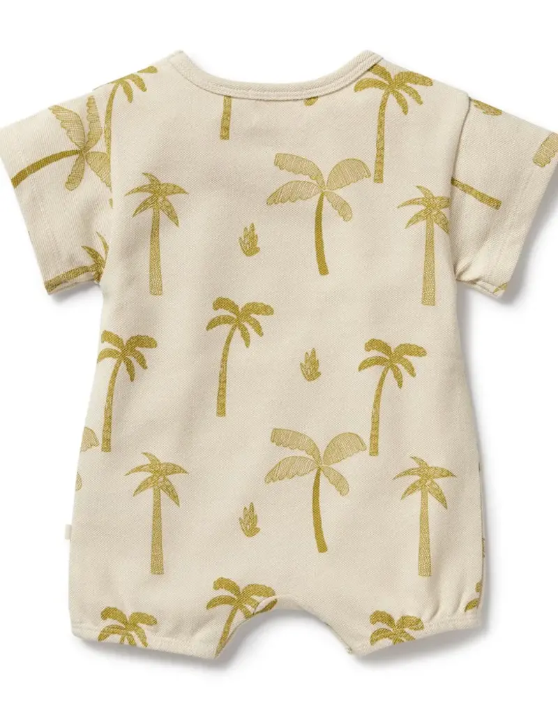 wilson + frenchy Palm Days Organic Henley Growsuit
