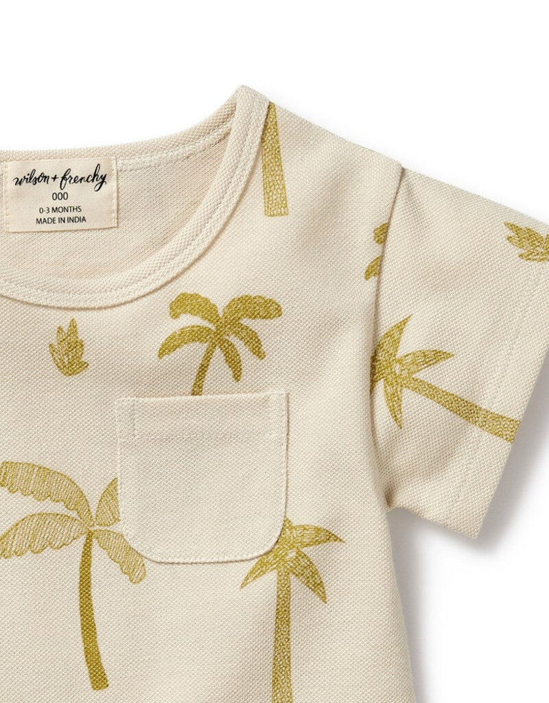 wilson + frenchy Palm Days Organic Henley Growsuit