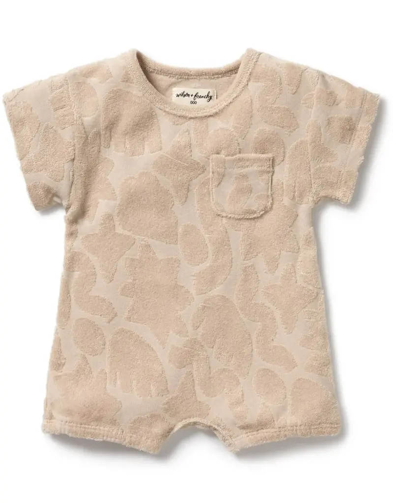 wilson + frenchy Pattern Play Organic Terry Growsuit