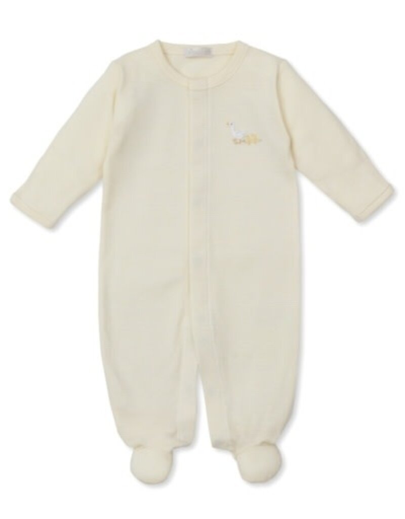 Kissy Kissy Footie w/Hand Emb w/Baby Duckling Yellow Stripe