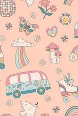 Sweet Bamboo Swirly Girl Dress Cap Sleeve Groovy Skates