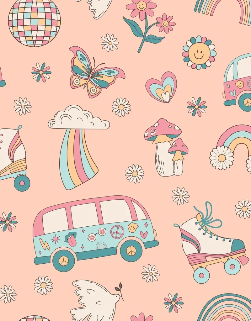 Sweet Bamboo Swirly Girl Dress Cap Sleeve Groovy Skates