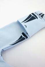 oh baby! Denim Sailboat Print Zipper Footie Sky Blue