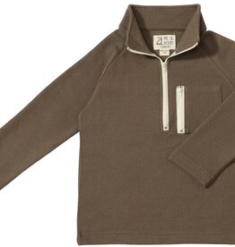 Me & Henry Picket Zip Up Top Olive Waffle