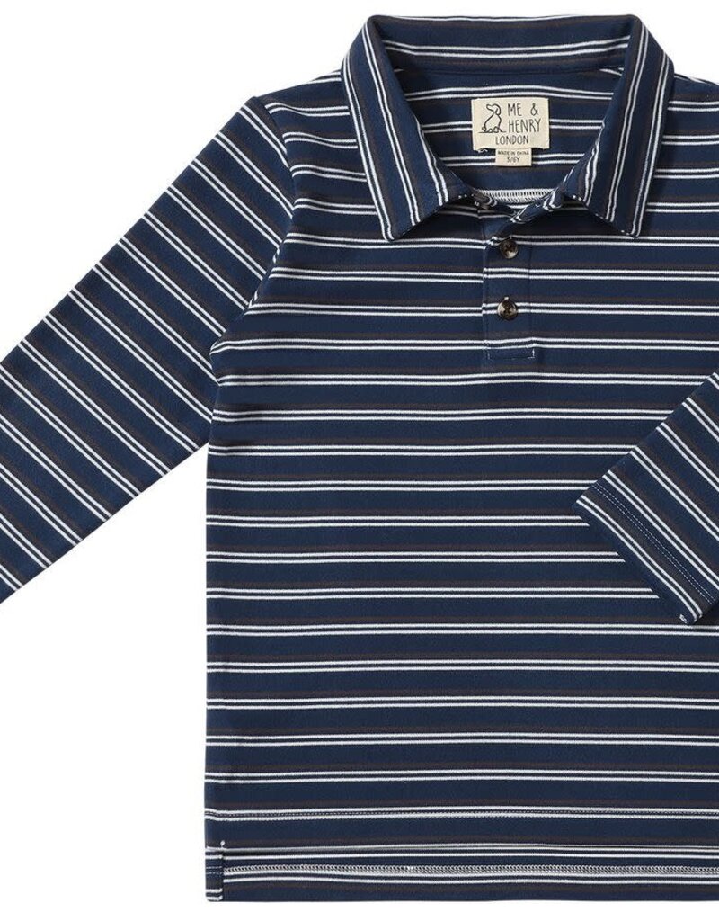 Me & Henry Spencer Navy/White Stripe Polo