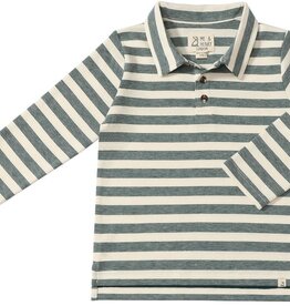 Me & Henry Midway Green/Cream Stripe Polo