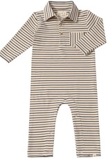 Me & Henry Kingston Cream/Navy Stripe Polo Romper