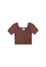 Rylee + Cru Inc. SCALLOP TEE || BURGUNDY