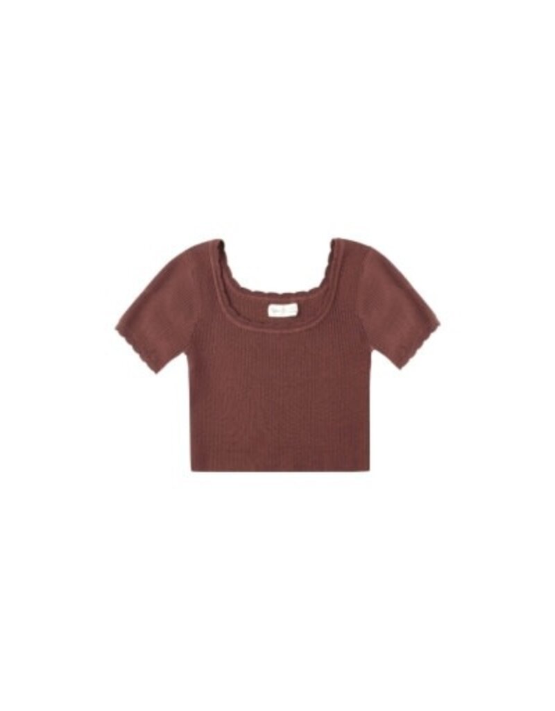 Rylee + Cru Inc. SCALLOP TEE || BURGUNDY