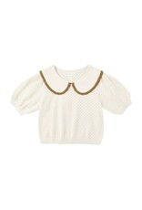 Rylee + Cru Inc. POINTELLE COLLARED TOP || NATURAL