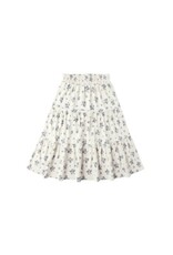 Rylee + Cru Inc. RUFFLE TIERED MIDI SKIRT || BLUE FLORAL NATURAL