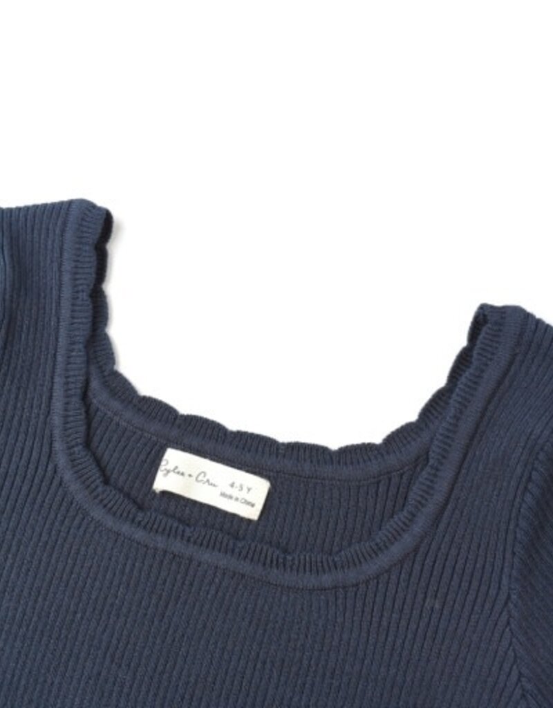 Rylee + Cru Inc. SCALLOP TEE || NAVY