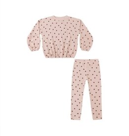 Rylee + Cru Inc. SPONGEY KNIT SET || POLKA DOT BLUSH