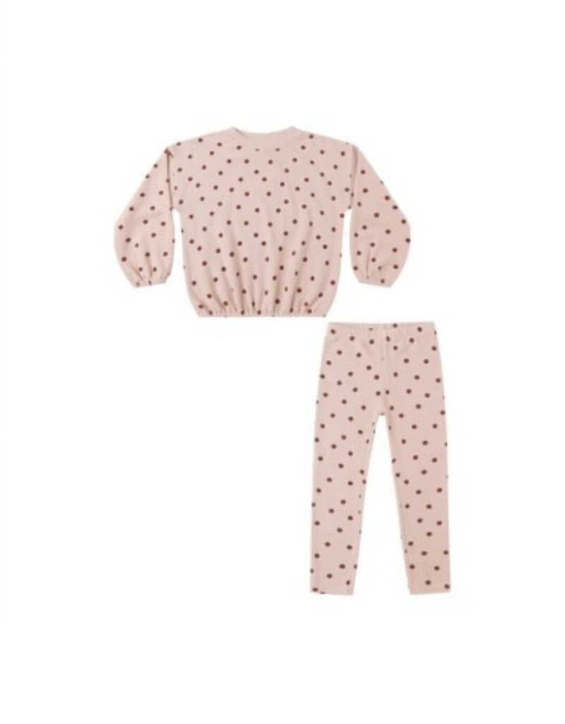 Rylee + Cru Inc. SPONGEY KNIT SET || POLKA DOT BLUSH