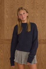 Rylee + Cru Inc. PLEATED SKIRT NAVY CHECK