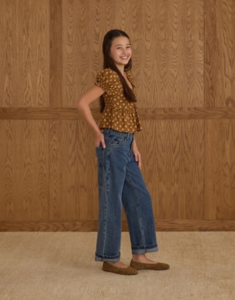 Rylee + Cru LLC BAGGY WIDE LEG PANT INDIGO DENIM