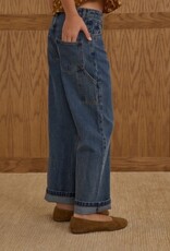 Rylee + Cru LLC BAGGY WIDE LEG PANT INDIGO DENIM