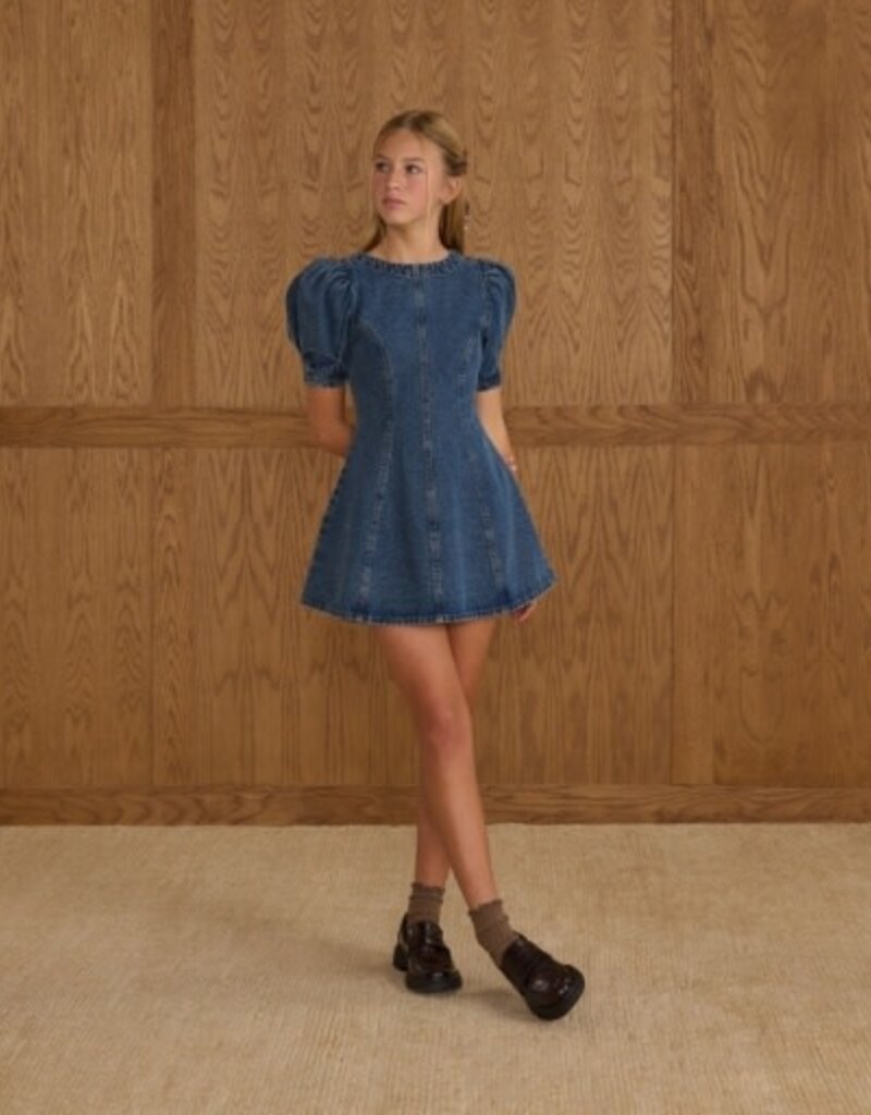 Rylee + Cru Inc. LEVI MINI DRESS INDIGO DENIM