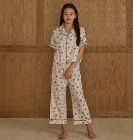 Rylee + Cru Inc. WOVEN PAJAMA SET BLUE FLORAL