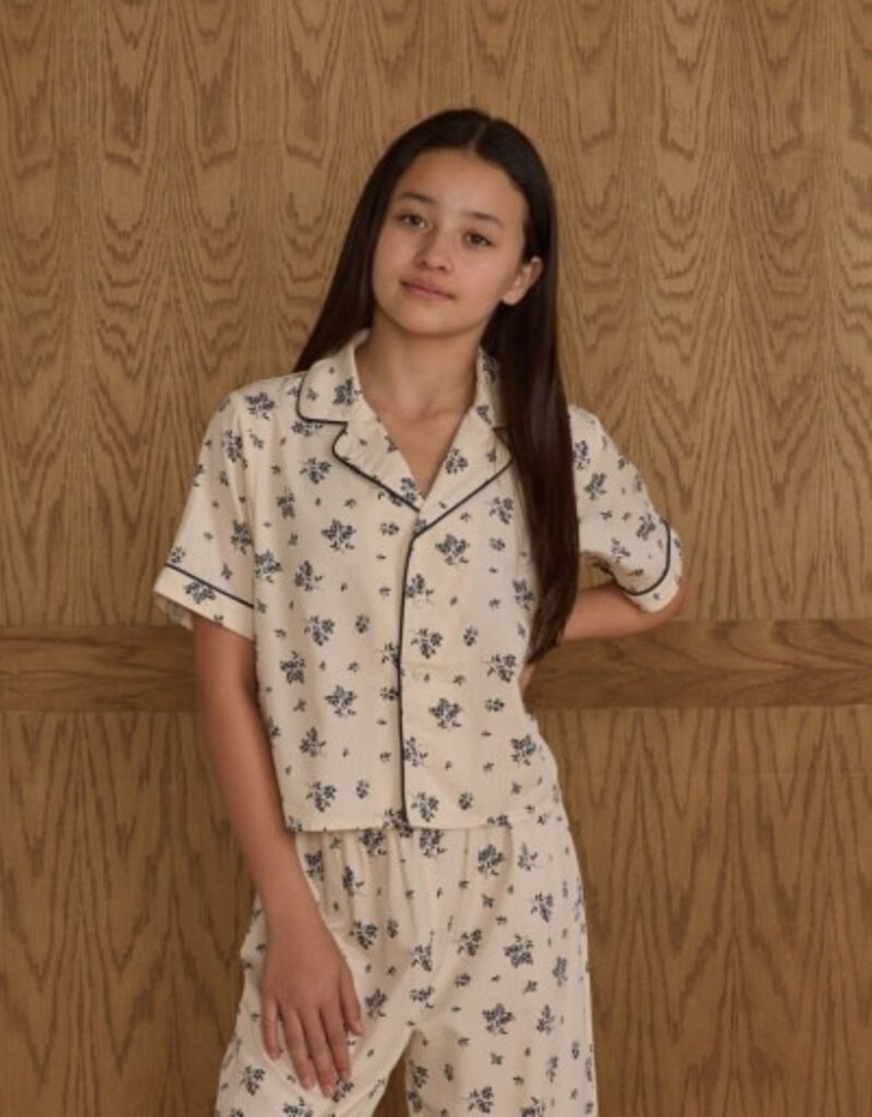 Rylee + Cru Inc. WOVEN PAJAMA SET BLUE FLORAL